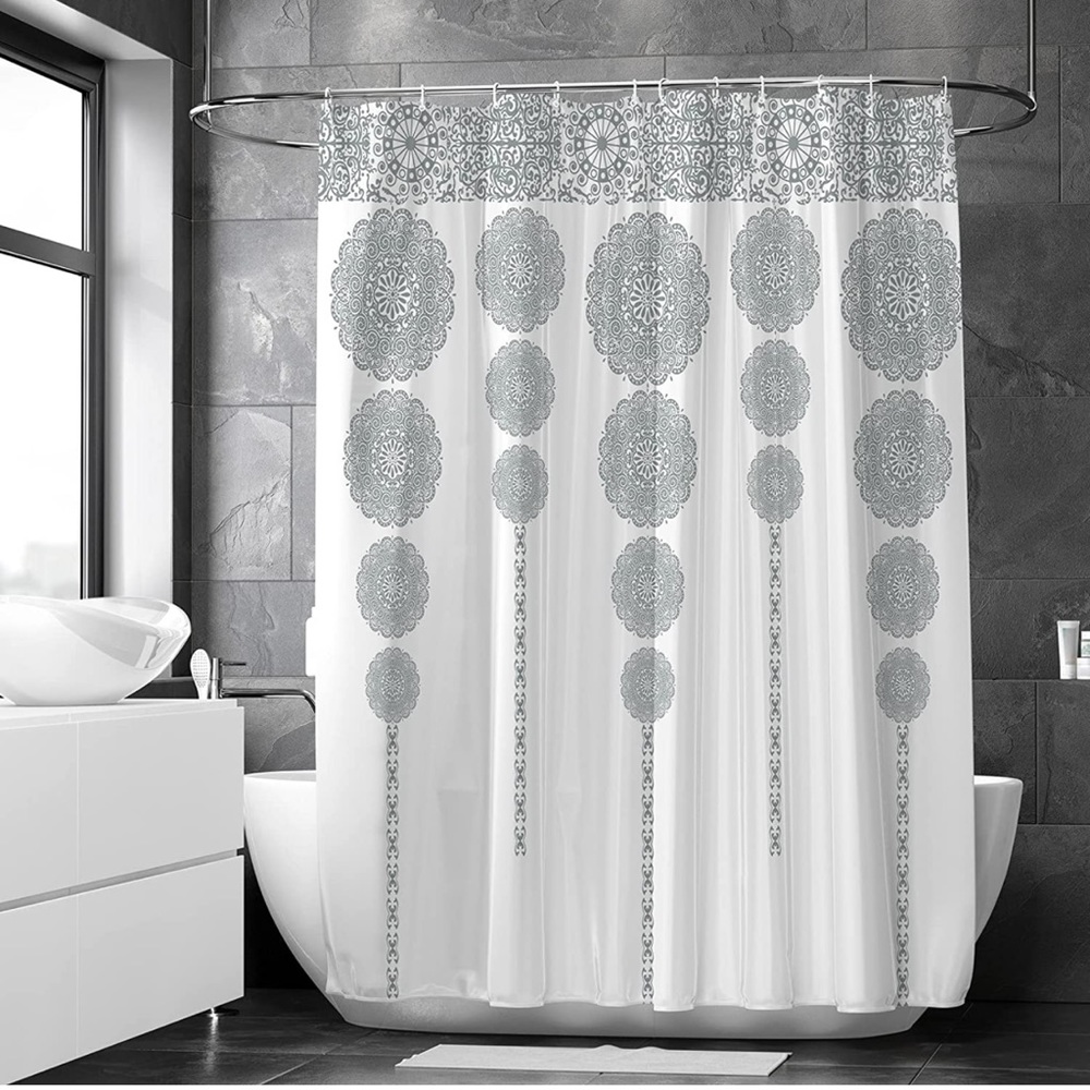 Shower Curtain - Set with 12 Hooks 72 x 72 Inches (Bohemian)